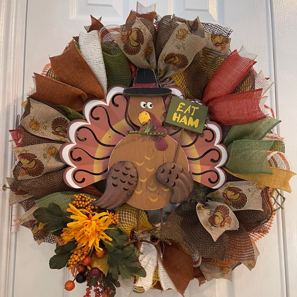 Thanksgiving Wreath, Autumn Wreath. Fall Wreath, Fall decor, Thanksgiving Decor